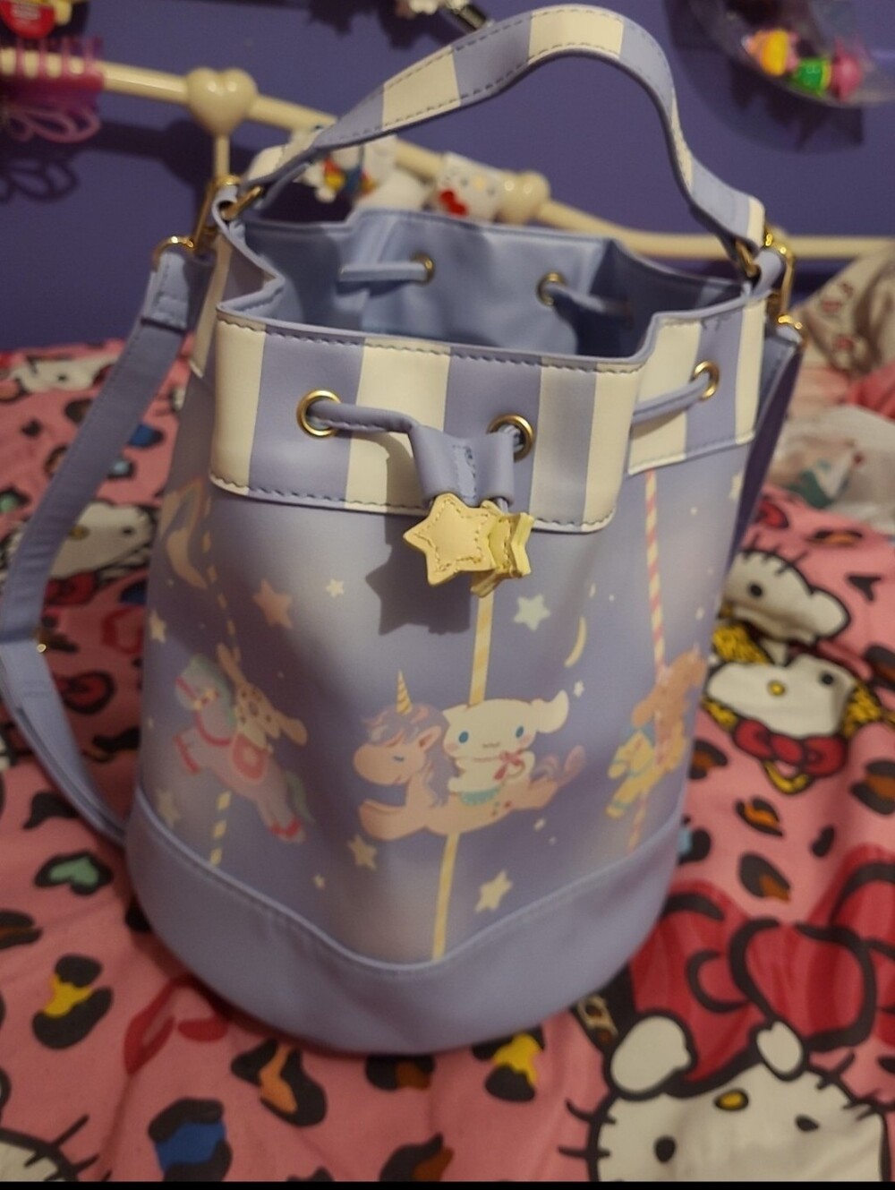 Sanrio Cinnamonroll Periwinkle Carousel Bucket Bag with Star